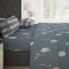 Story@Home Bedsheet for Double Bed | 186TC | Grey | Floral | 1 Piece Cotton bedsheet for Double Bed with 2 Pillow Covers (225 x250cm) Perfect for Gifting | 100% Cotton bedsheets | Double bedsheet