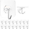 Blenka Essence PVC Wall Hooks for Bathroom Accessories Without Drill, Pack of 30 Transparent | Screw Adhesive Non-Trace No Drilling for Bathroom Shower Kitchen Installation Hanging