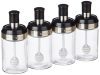 Amazon Brand – Solimo Borosilicate Glass Sauce Jar with Dipper, Set of 4 (250 ml Each)