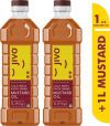 JIVO Cold Pressed Pure 2 Liter Mustard Oil Plastic Bottle(2 x 1000 ml)