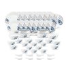 Diva by La Opala, Pearl Collection, Opal Glass Dinner Set 47 pcs, Indigo Bliss, White