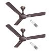 Havells 1200mm Milor BLDC Motor Ceiling Fan | 5 Star with RF Remote, 100% Copper, High Air Delivery | Upto 57% Energy Saving, ECO Active Technology, Flexible Timer Setting | (Pack of 2, Dusk)