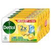 Dettol Lime Cool Bathing Soap Bar with 2x Menthol, 150gm- Pack of 5