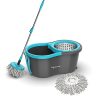 Lifelong Plastic 10L Spin Floor Mop Set With Bucket With 360 Degree Spinner, Floor Cleaning&Mopping System, Microfiber Refills (Blue, Llmop902)