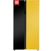 Haier 602L, 3-Star, Vogue 100% Convertible Fridge Space, Expert Inverter 2-Door Side by Side Refrigerator, (HRS-682KYG, Black Yellow Glass)
