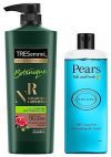 TRESemme Botanique Nourish and Replenish Shampoo, 580ml & Pears Soft and Fresh Shower Gel, 250ml