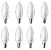 PHILIPS 2.7-Watt 250-lumen Frosted Candle E14 Base (Cool White, Pack of 8) – Decorative, Ambience for Chandeliers, Wall lights, Desk lamps, Floor lamps