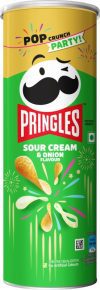 Pringles Potato Chips Sour Cream & Onion Flavor Pack of 4, Crispy Snack for Game Nights Chips(4 x 107 g)