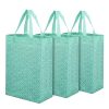 Kuber Industries Shopping Handbag | Grocery Shopping Bag | Reusable Shopping Bags | Vegetable Bag | Eye-Print Carry Bag | Pack of 3 | Green