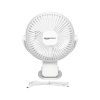 amazon basics Mini Fan with Multi-Utility Clip | USB Charging | Multi-Clip Function | 9-Hour Battery Backup (White)