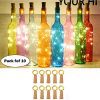 Lexton 20 LED Wine Bottle Cork Lights Copper Wire String Lights (Warm White – Pack of 10)