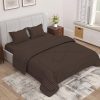 Story@Home Bedsheet Set with Comforter and Pillow 2 Cover Combo| Blanket -180GSM & Bedsheet -300TC | Microfiber | Brown, Stripes Pattern | Blanket Bedsheet Double Bed | Perfect for Festive Gifting