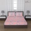 Status Contract -2024 Cotton Rich Double Bedsheet with 2 Pillow Covers for Bed Room, Home, Hotel-120 GSM (Pink)