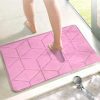 Status Contract Anti Slip Mat for Bathroom Floor | 16″x24″ Memory Foam Bathroom Mats | Bathroom Mat Water Absorbing | Machine Washable Bathroom Anti Skid Mats for Bathing Area & Shower |(Pink)