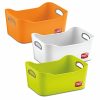 Nayasa Tri Colour Passion Basket | Set Of 3 | Multi Purpose Storage Basket | Side handles | Easy To Lift | Light Weighted | Ideal For Home, Kitchen, Bathroom, Office | Tri Color