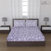 Status Contract -2024 Cotton Rich Double Bedsheet with 2 Pillow Covers for Bed Room, Home, Hotel-120 GSM (Violet White)