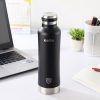 Cello Duro One Touch Insulated Flask | Hot and Cold Stainless Steel Water Bottle | Durable DTP Coating |Vacuum Insulated Bottle for Travel, Home, Office, School | 800 ml, Black