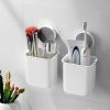 Perpetual Plastic Wall Mounted Self Adhesive Toothbrush Holder/Toothbrush Holders for Bathroom/Toothbrush Holders/Brush Holder, Toothpaste, Shaver, Razor & Make up Brush (2Pcs)