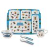 Cello Kidzbee Pentameal Super Hero Melamine Meal Set for Kids, Set of 5, Blue | BPA Free and Food-Grade Material | Attractive and Kidfriendly Designs | Break Resistant & Durable Set