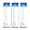 CELLO H2O Glass Fridge Water Bottle with Plastic Cap | Leak proof & break-proof | Wide mouth & Easy to Clean | Best Usage for Office/School/College | Set of 3, 920ml | Blue