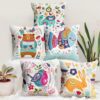 Story@Home Cushion Cover Boho Set of 5 Cartoon Digital Printed Decorative Pillow Cushion Covers – (16 Inch X 16 Inch)