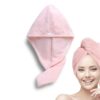 Status Contract Head Towel|Standard Size Microfiber Quick Dry Towel|Super Absorbent & Soft|Luxury Spa Towels with Hook|Lightweight Travel Towel |-Pack of 2 |(Pink), 200 Tc