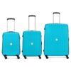 Aristocrat Polypropylene Armstrong 3 Pc Set 4 Spinner Wheels Trolley Bags for Travel Hardcase Luggage, Lightweight Bag with Combination Lock (Teal Blue)(55, 65 & 75) Cm, Small,Medium & Large