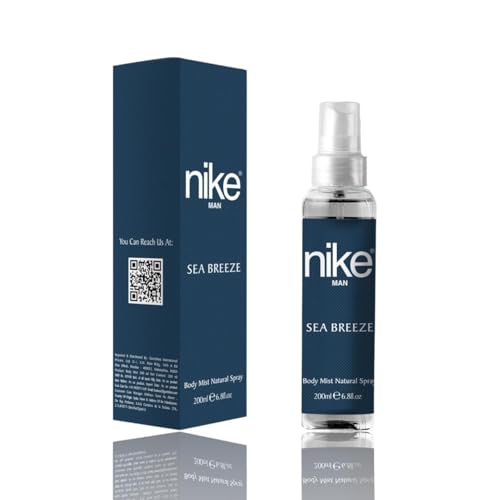 Nike Sea Breeze Body Mist for Men, 200ml, Aqua Fragrance Spray, Refreshing Deodorizer
