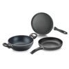 Judge by Prestige Ace Aluminium Non-Stick Cookware – BYK Set Kadai Dia 20 cm – 1 Unit, Fry Pan Dia 20 cm – 1 Unit, Omni Tawa Dia 25 cm -1 Unit