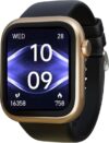 PA Maxima Flare 1.9″ Ultra HD Display, BT Calling, AI Voice Assistant, Metal Body Smartwatch(Rose Gold Black Strap, Free Size)