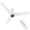 Polycab Wizzy Neo DLX 1200mm 5-Star BLDC,Remote Ceiling fan for home| Free Installation| 55% Energy Saving, High Air Delivery, 7 Speed Setting, Reversible & Timer| 3-yr Warranty【Snow White】
