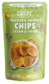 Seven’s Crest Chickpea Popped Chips- Cream & Onion | 3 x 35g | Not Baked | Not Fried | Rich in Protein | Low Calorie | Healthier Snack (Pack of 3)