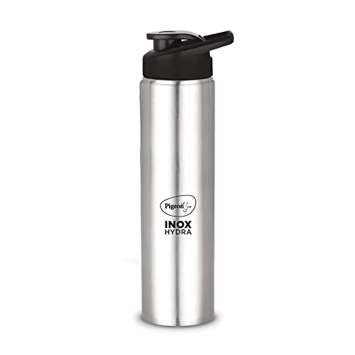 Pigeon Blitz Stainless Steel Water Bottle With Sipper Cap | Eco friendly | BPA Free | Water Bottle for Office, Gym, School, Yoga, Trekking, Adults & Kids| 975 ML, Black