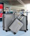 WROGN Vivid-Light-Weight & Durable Polycarbonate Silver Hard Luggage Check-in Suitcase 8 Wheels – 28 Inch