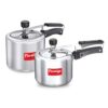 Prestige 3L+2 Litres Nakshatra Plus inner Lid Aluminium combo Pressure Cooker with 2 Lids | Gas & Induction Compatible| Silver