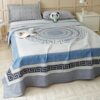 Story@Home geometric Double bedsheet with Pillow Cover 210 TC Microfiber 225 X 250 cm|Ivory, Bodered|Bed Sheet for Queen Size Bed|bedsheet Double Bed|Microfiber Bed Sheet