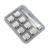 8-Pack Stainless Steel Whiskey Stones with Tongs & Container – Reusable Ice Cubes for Chilling Red Wine, Whiskey, Cocktails & More – Food-Grade Safe