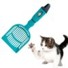 Sage Square Convenient Cat Litter Scooper with Built-in Poop Bag Dispenser – A Clean and Hygienic Solution for Your Feline’s Litter Box, Long Handle, Deep Shovel, Poop Sifting, Kitten Pooper Lifter