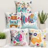 Story@Home Cushion Cover Boho Set of 5 Cartoon Digital Printed Decorative Pillow Cushion Covers – 16 in x 16 inch