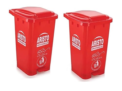 ARISTO splash plastic pedal dustbin 25 L GREEN&GREEN PACK OF 2