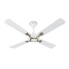 Havells 1200mm Leganza ES 4B Ceiling Fan | Best fan in 4 Blade, Premium Finish Deco. Fan, High Air Delivery | Energy Saving, 100% Pure Copper Motor, 2 Year Warranty | (Pack of 1, Pearl White Silver)