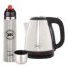 Pigeon 1.5 L Kettle With 1000 ml Stark Flask (Pack of 2, Silver, Steel)