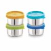 STEELLOCK Flex Stainless Steel Containers Size Deep 150ml x 4 (Yellow/Blue/Green/Turquoise)