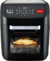 Pigeon Oven Air Fyer with 1800W | 2-in-1 Appliance – Airfryer OTG | Digital Touchscreen | 9 Preset Menu | Air Fry, Bake, Broil, Toast, Defrost | With Rotisserie | 7 Accessories – Black Air Fryer(12 L)