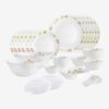 cello Pack of 35 Opalware Dazzle Secret Garden | Extra Strong | | Dinner Set(White, Microwave Safe)