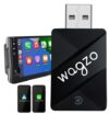 Wagzo 2-in-1 Wireless Car Receiver, Converts Wired Auto Android & CarPlay to Wireless, Bluetooth Connectivity, Only for Cars with OEM Installed Wired Android Auto/CarPlay (Black)