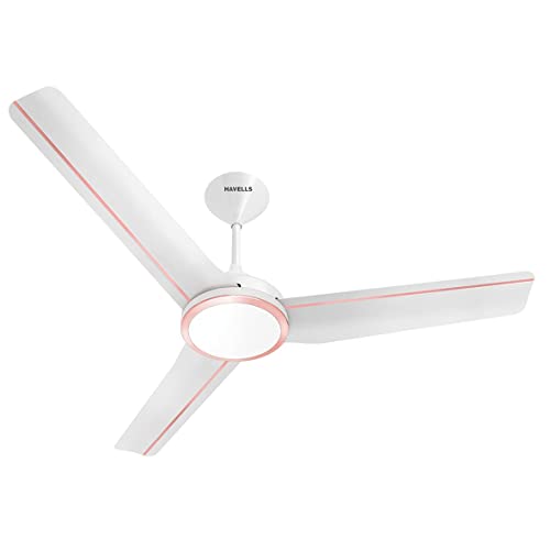 Havells 1200mm Libeccio Underlight BLDC Motor Ceiling Fan | Remote Controlled, High Air Delivery Fan | 5 Star Rated, Upto 60% Energy Saving, 2 Year Warranty | (Pack of 1, Pearl White)