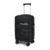 MOVE-MEANT WanderWares Small Cabin Suitcase Degree 8 Wheels Number Lock Polypropylene Black Trolley Bag | Luggage for Travel