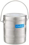 Neelam Stainless Steel 16, 22 Gauge Diamond Milk Pot, 4600 ml, Stainless Steel Storage Can Useable As Steel Dabba, Milk, ghee, Oil Storage, Etc. Heavy Jointless Body, Induction Compatible, Silver