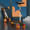 Lifelong Scooter for Kids 3+ Years – Foldable with LED Wheels & Adjustable Height – Kick Scooter Capacity 50kg- for 3+ Year Old boy & Girl – Skate Scooter (Black & Orange)